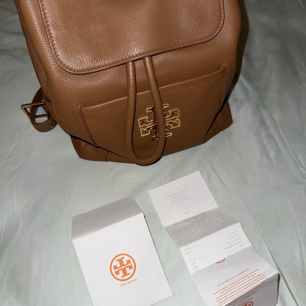 Tory Burch Tan Leather Backpack